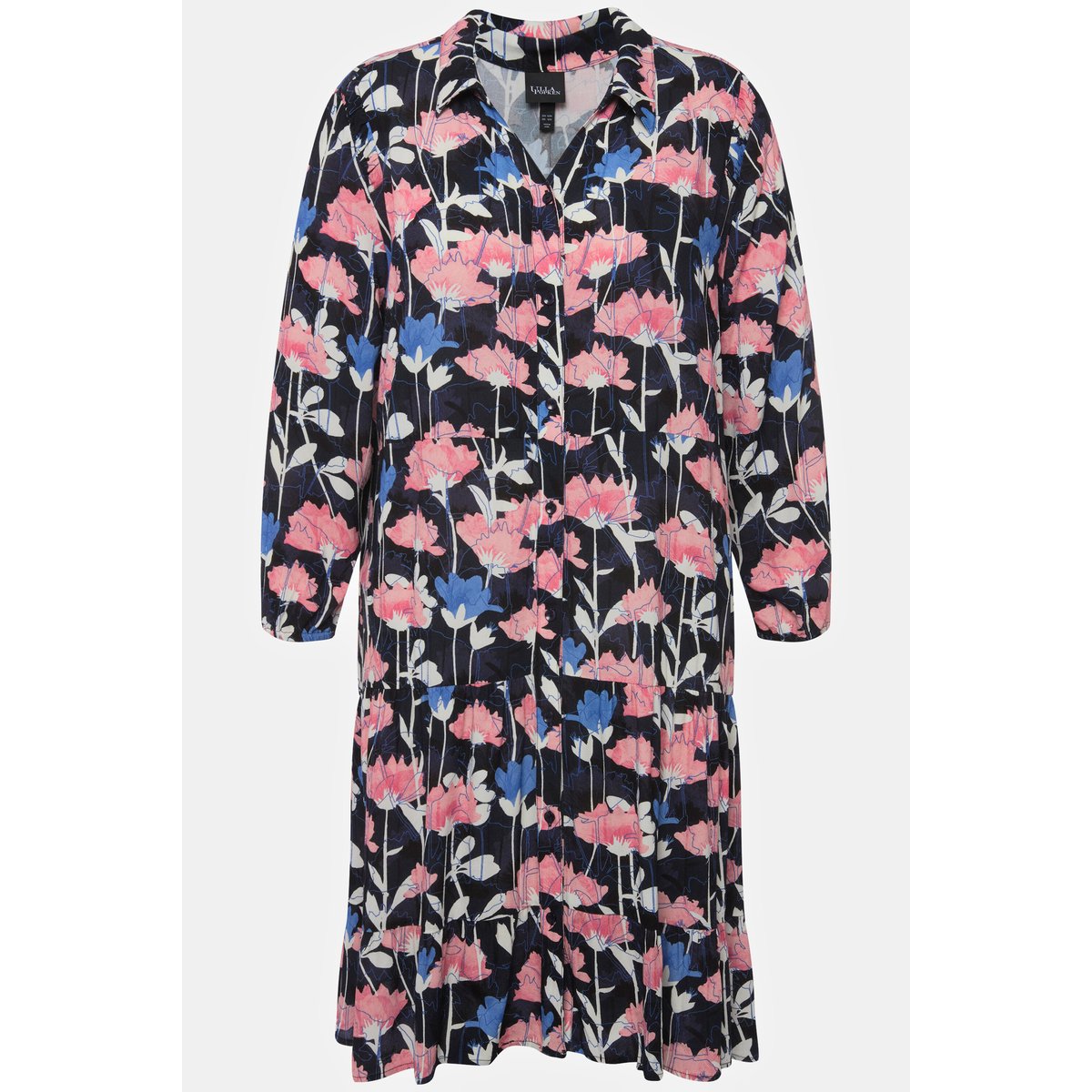 Robe midi à manches longues marine, ULLA POPKEN