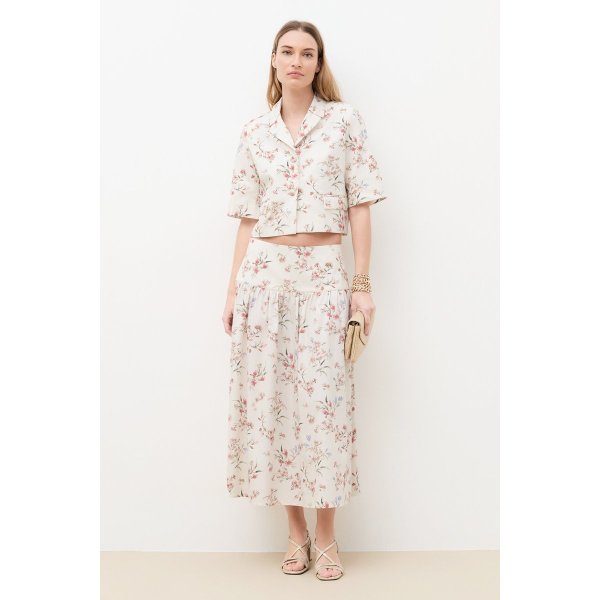 Veste droite col tailleur VESTE VAMP PRINT ivoire, CAROLL
