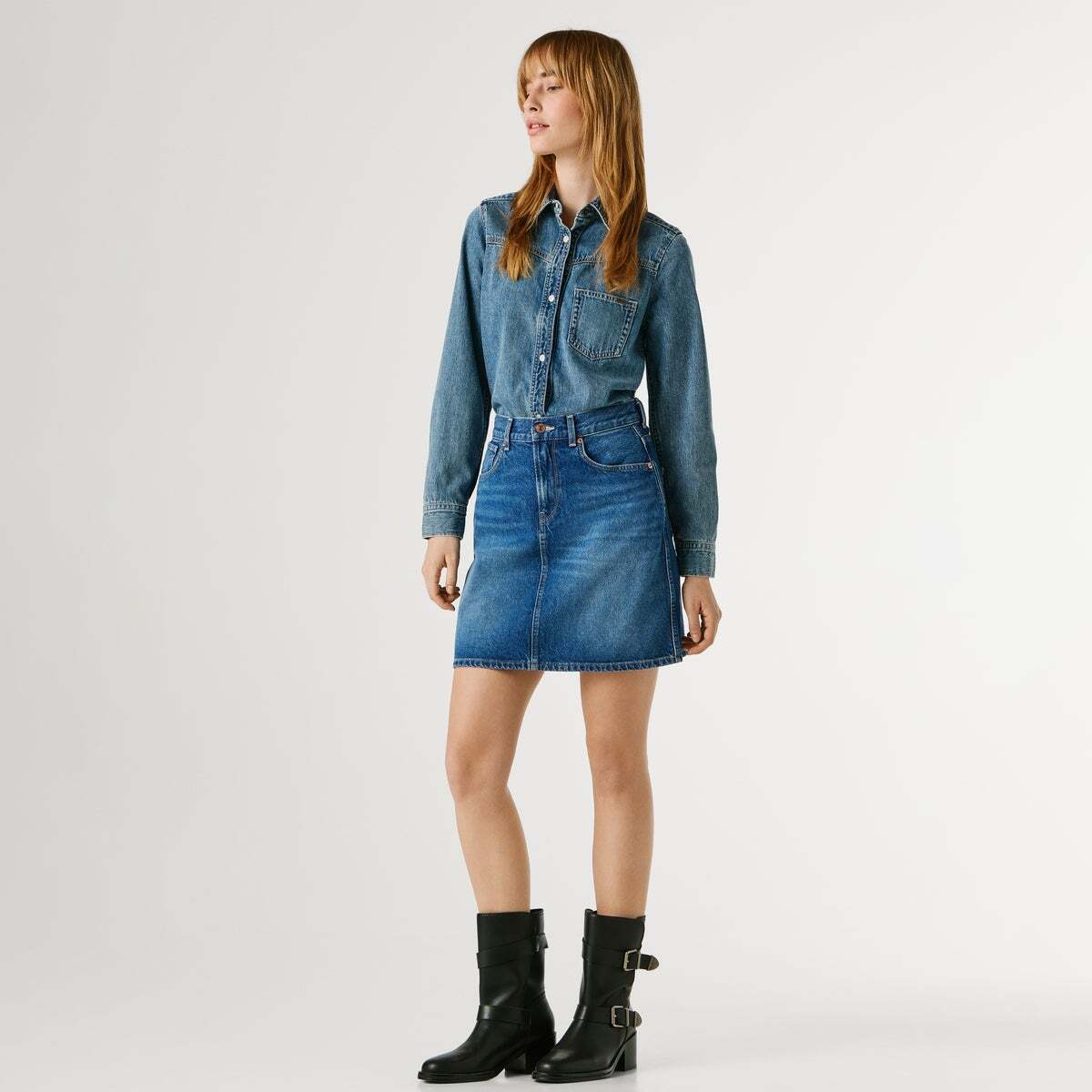 Jupe Courte Coupe Regular En Denim pepe blue d'occasion, PEPE JEANS