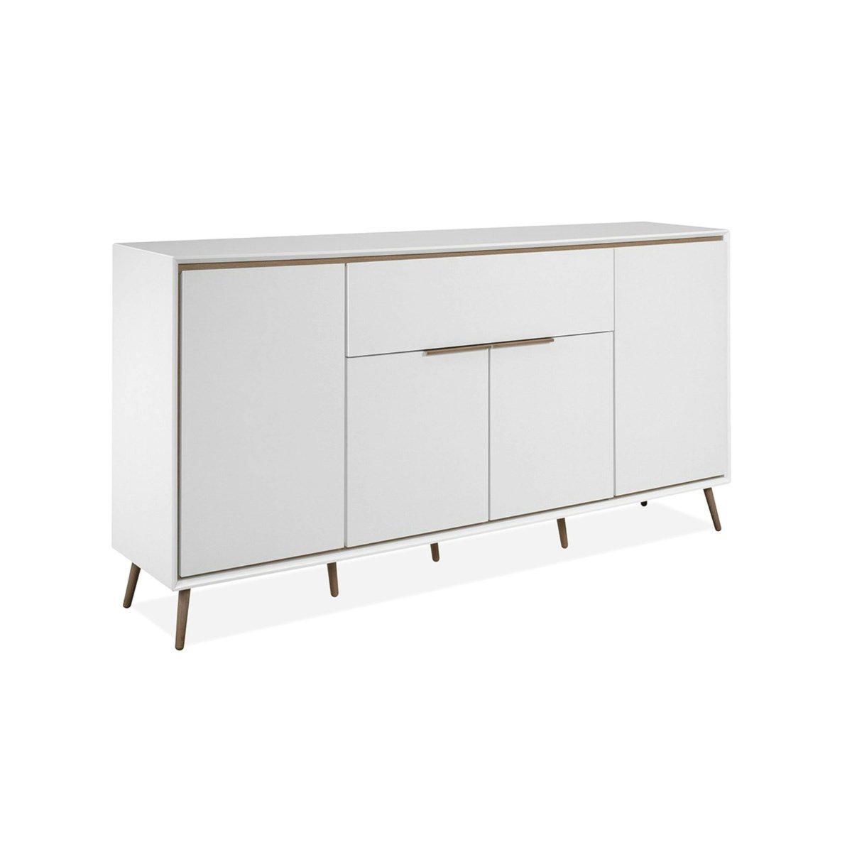Buffet blanc moderne 4 portes 1 tiroir AVIO blanc, PIER IMPORT