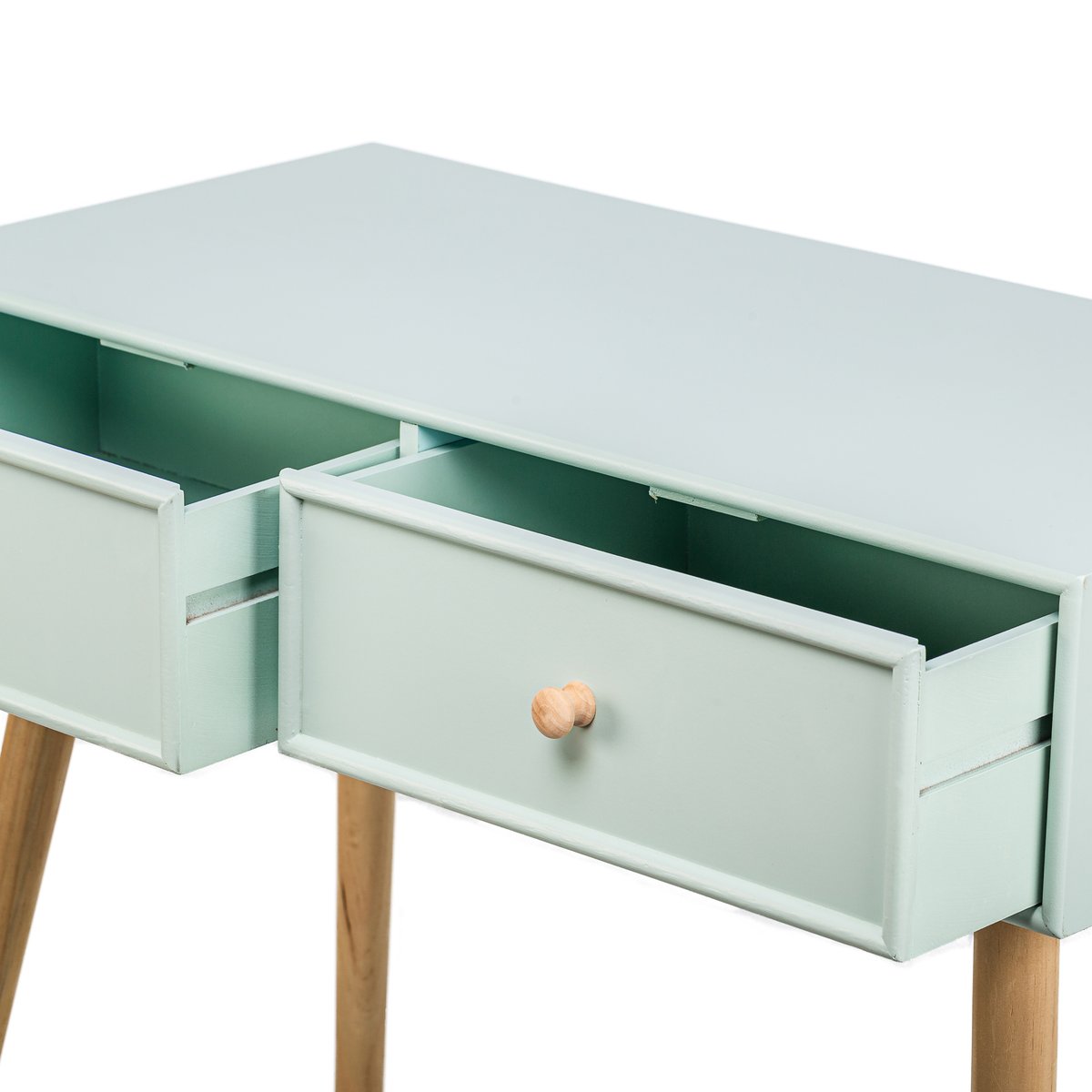 Console 2 tiroirs, bois, NISHIO vert menthe, NORDLYS