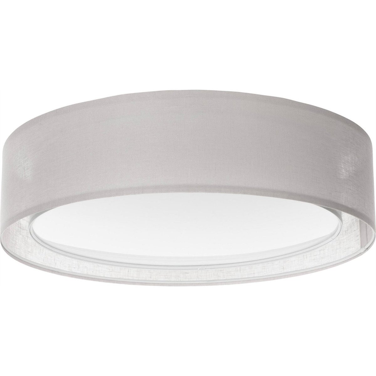 Plafonnier rond en tissu double couche Puro gris tissu semi transparent, BPS KONCEPT