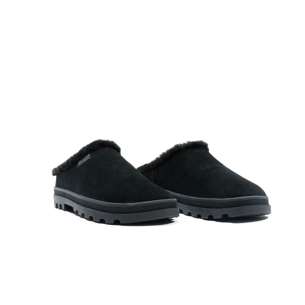 Sabots cuir fourrés Palladune Mule Warm noir, PALLADIUM