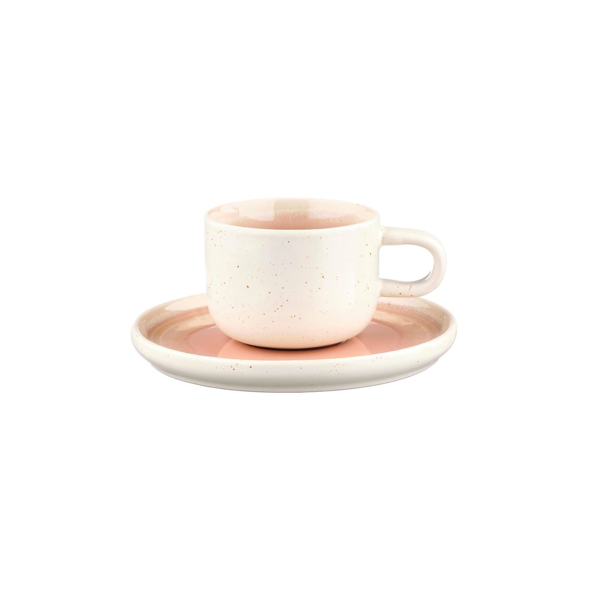 Lot de 6 tasses en grès, OXYGEN dégradé rose poudre et beige, BJORN