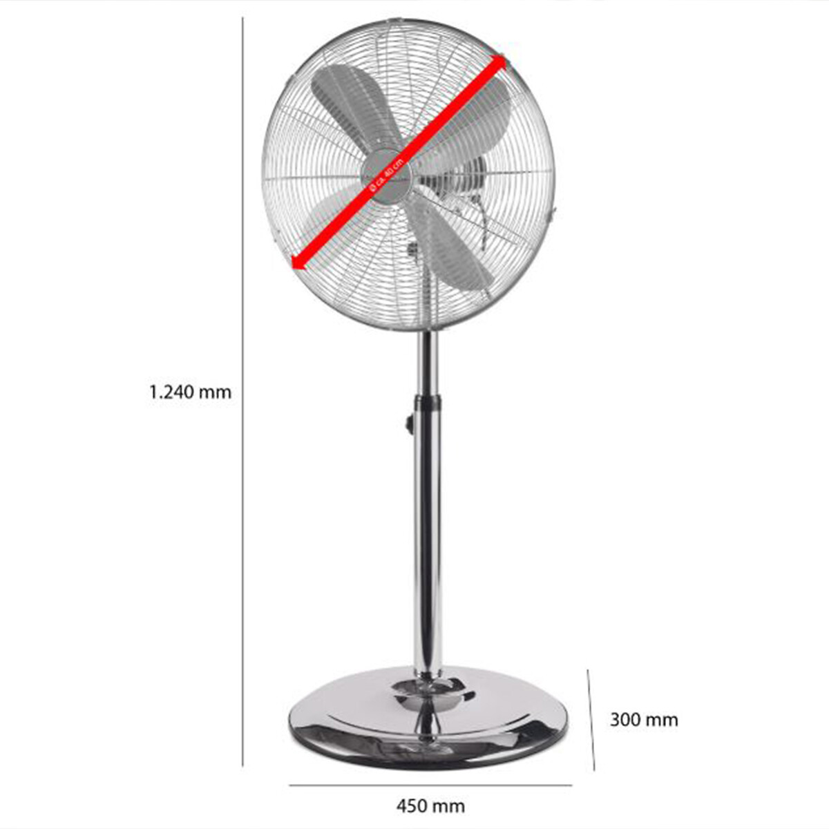 Ventoinha de pé alto VL 3064 MS, PROFICARE inox, PROFICARE