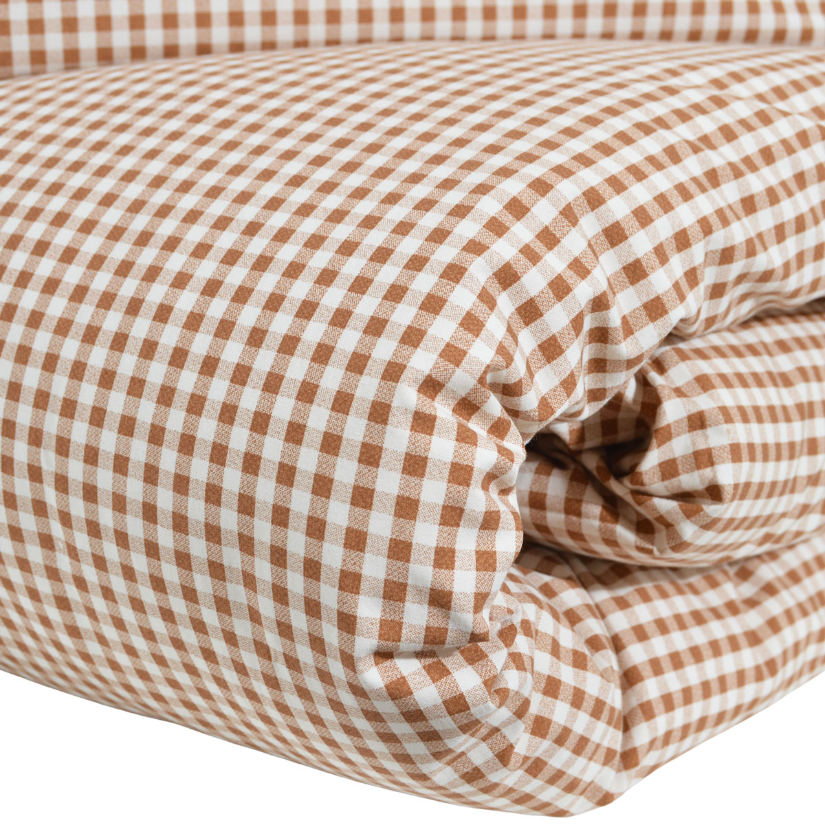Parure de couette bébé coton bio vichy POM POUCE caramel, LITTLE CREVETTE