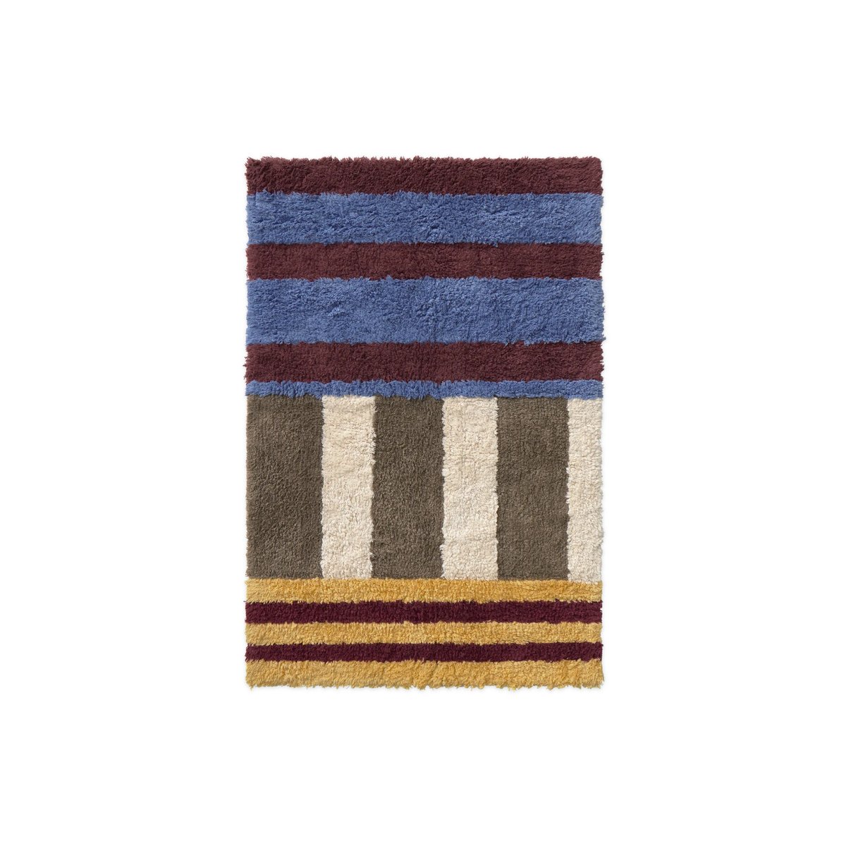 Tapis rectangulaire en coton Indigo Blue COLOR ON naturel, bleu anil, grain de café, bleu jean, marsala, brun terre, bourgogne, miel clair, LORENA CANALS