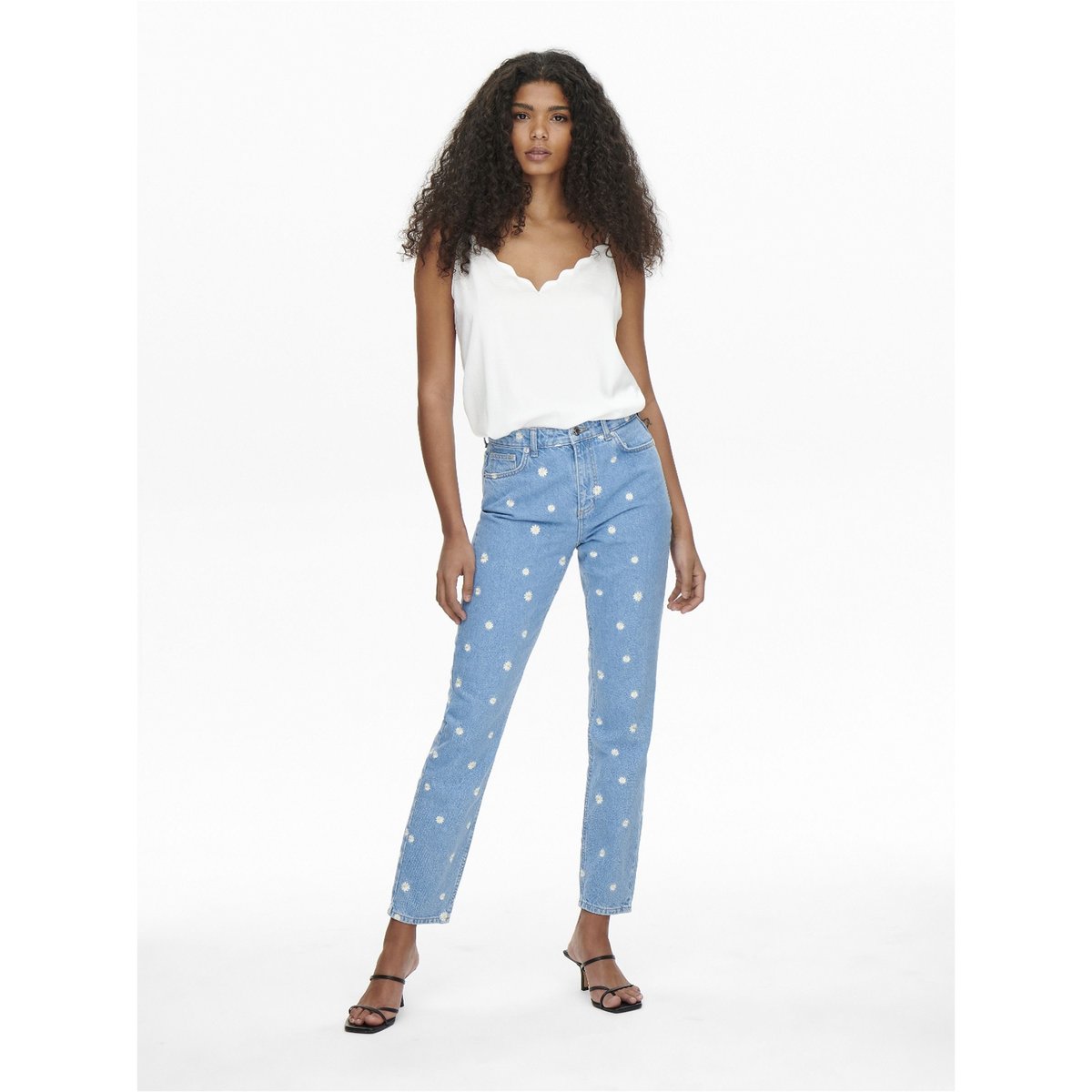 Caraco Col V À Fines Bretelles cloud dancer, ONLY