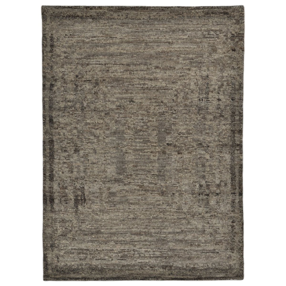 Tapis en laine vierge noué à la main gris, THEKO