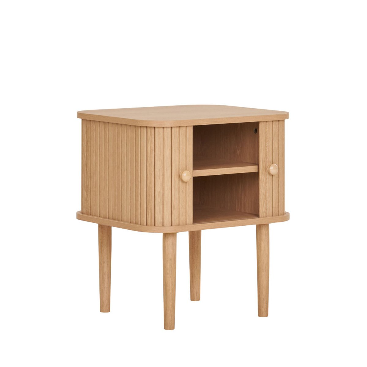 Table de chevet 2 portes coulissantes en bois- NIKKO bois clair, HOUSE NORDIC