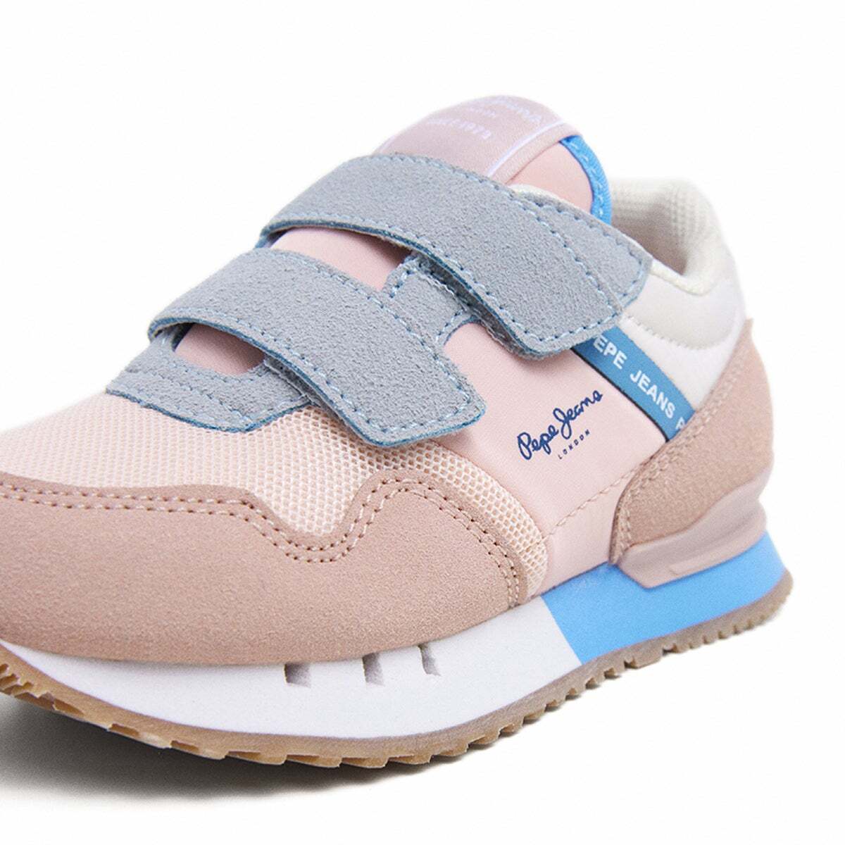 Baskets À Fermeture Velcro orange pêche noire, PEPE JEANS