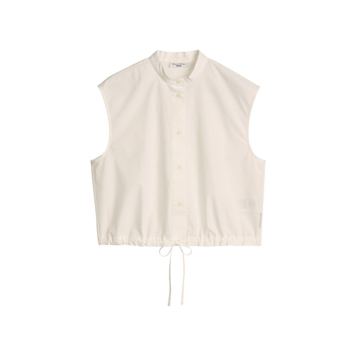 Blouse sans manches relaxed en popeline Papertouch blanc, MARC O’POLO DENIM