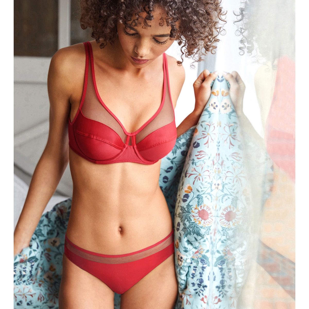 Soutien-gorge emboîtant Generous imprimé orange, DIM