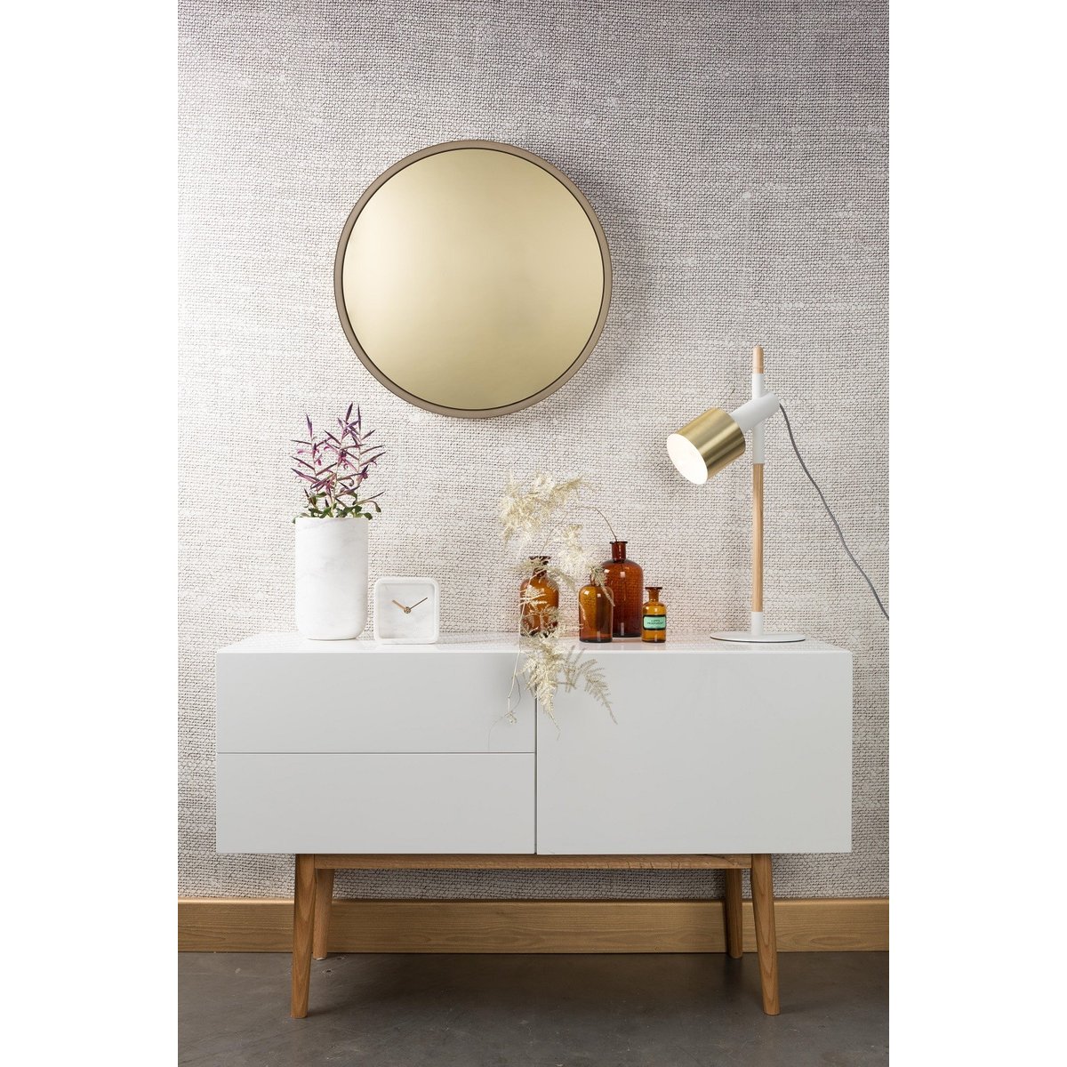 Vase en marbre Fajen blanc, ZUIVER