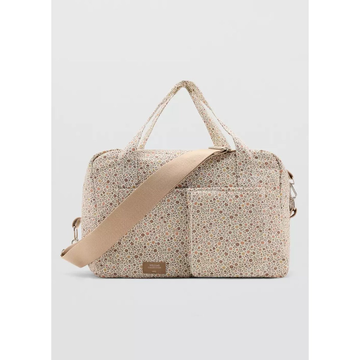 Sac de maternité imprimé fleuri blanc cassé, MANGO BABY