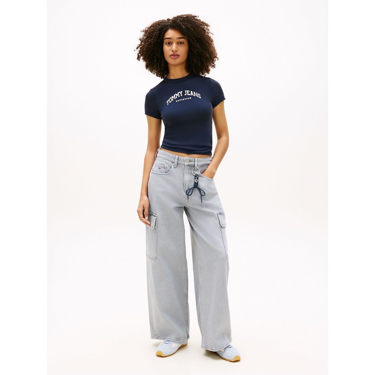 Logo Crew Neck T-Shirt with Short Sleeves navy, TOMMY JEANS