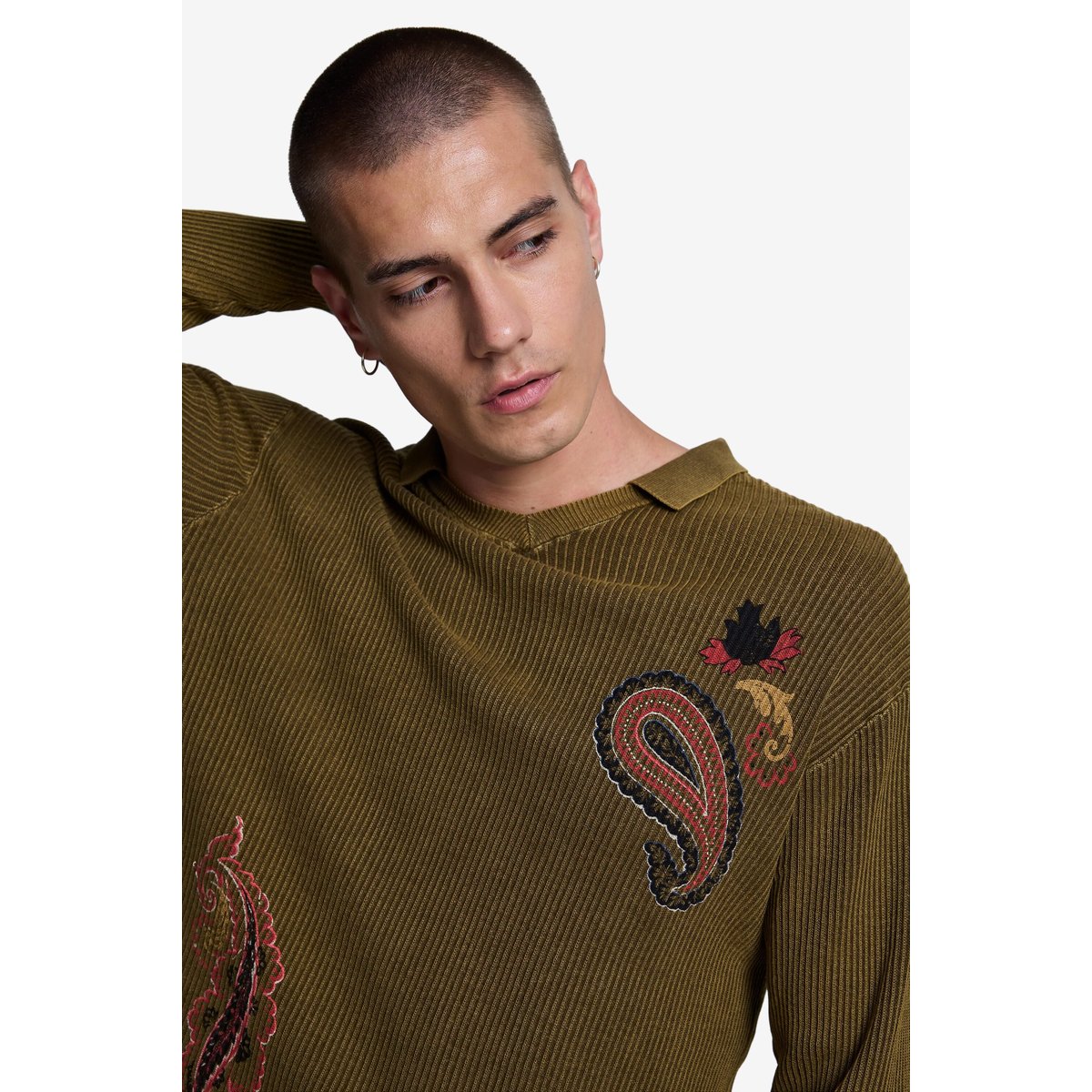 Polo en maille imprimé vert, DESIGUAL
