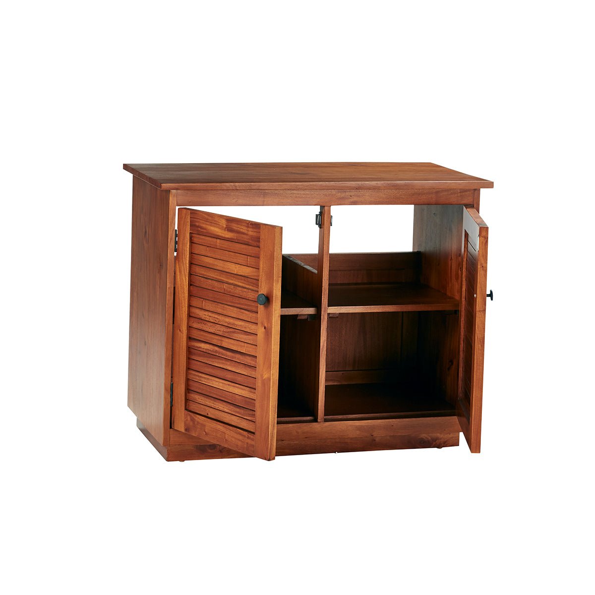 Meuble sous vasque en bois d'acajou 97 cm NEWPORT marron, BERAH GETAH