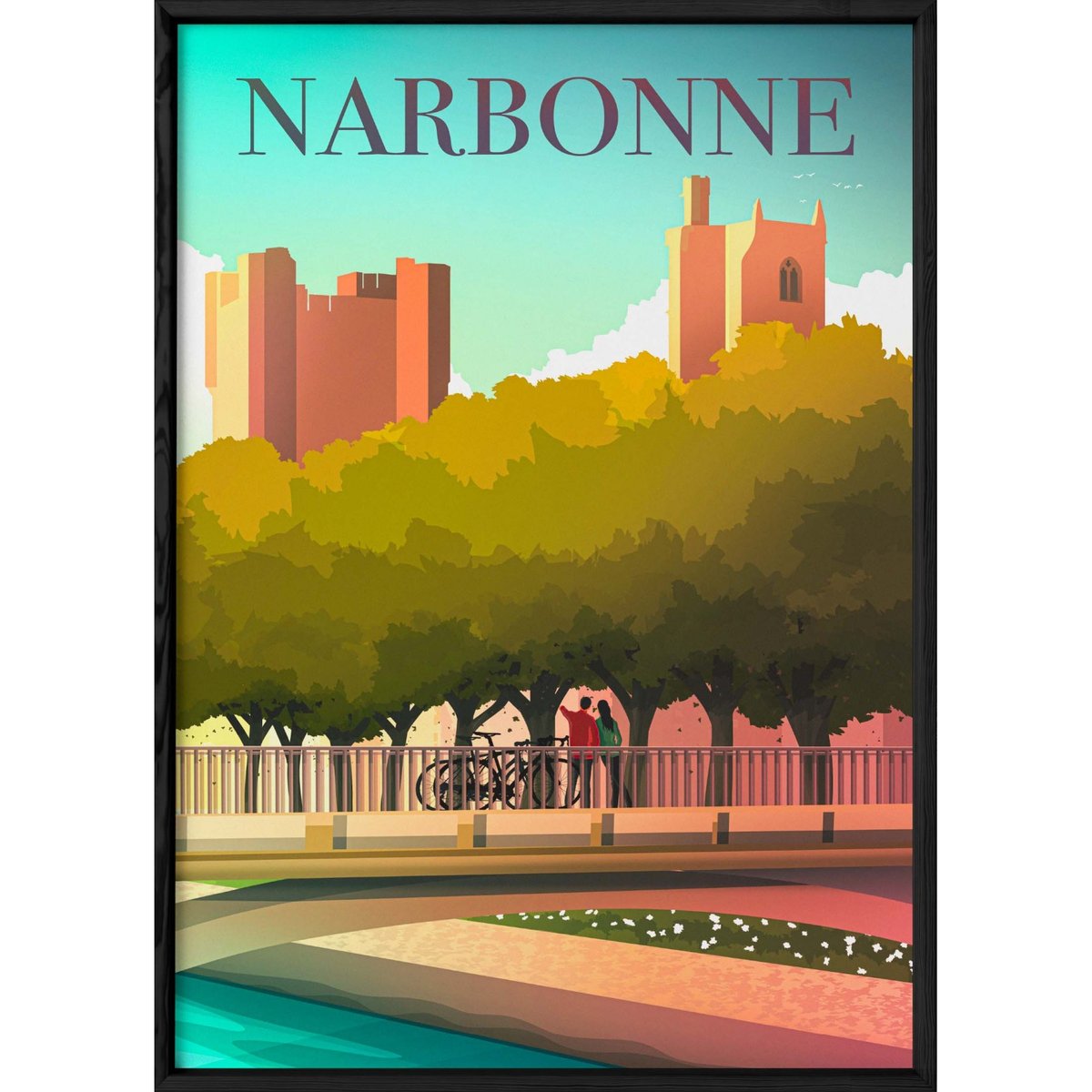 Affiche ville Narbonne blanc, L'AFFICHERIE