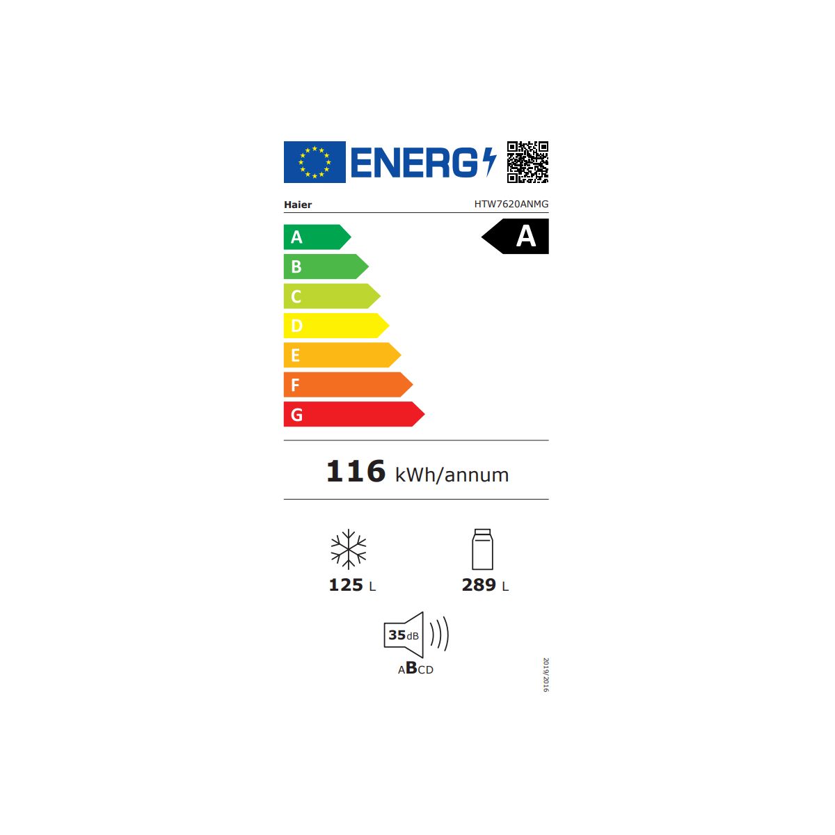 Réfrigérateur combiné HTW7620ANMG couleur unique, HAIER