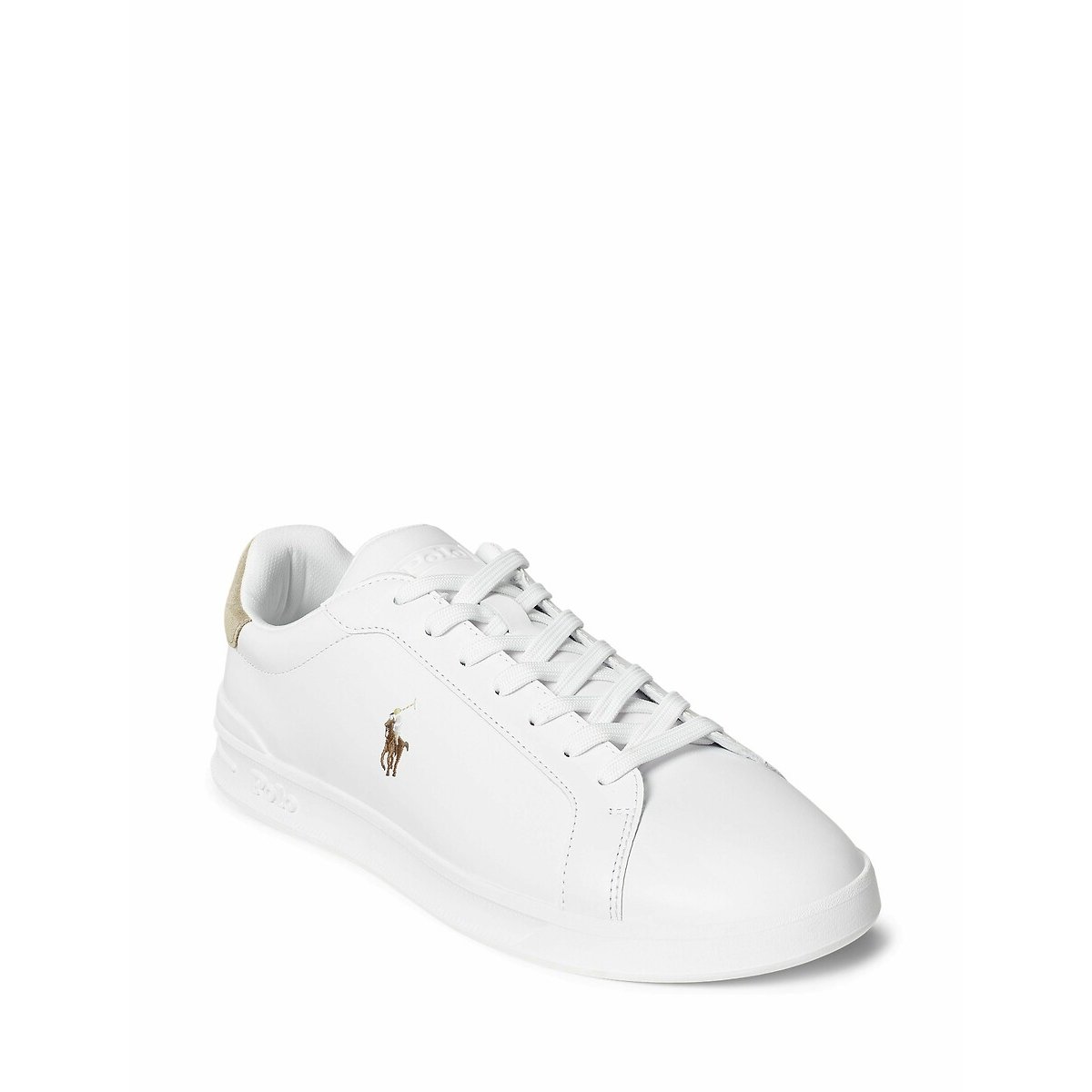 Baskets cuir Heritage Court blanc/beige, POLO RALPH LAUREN