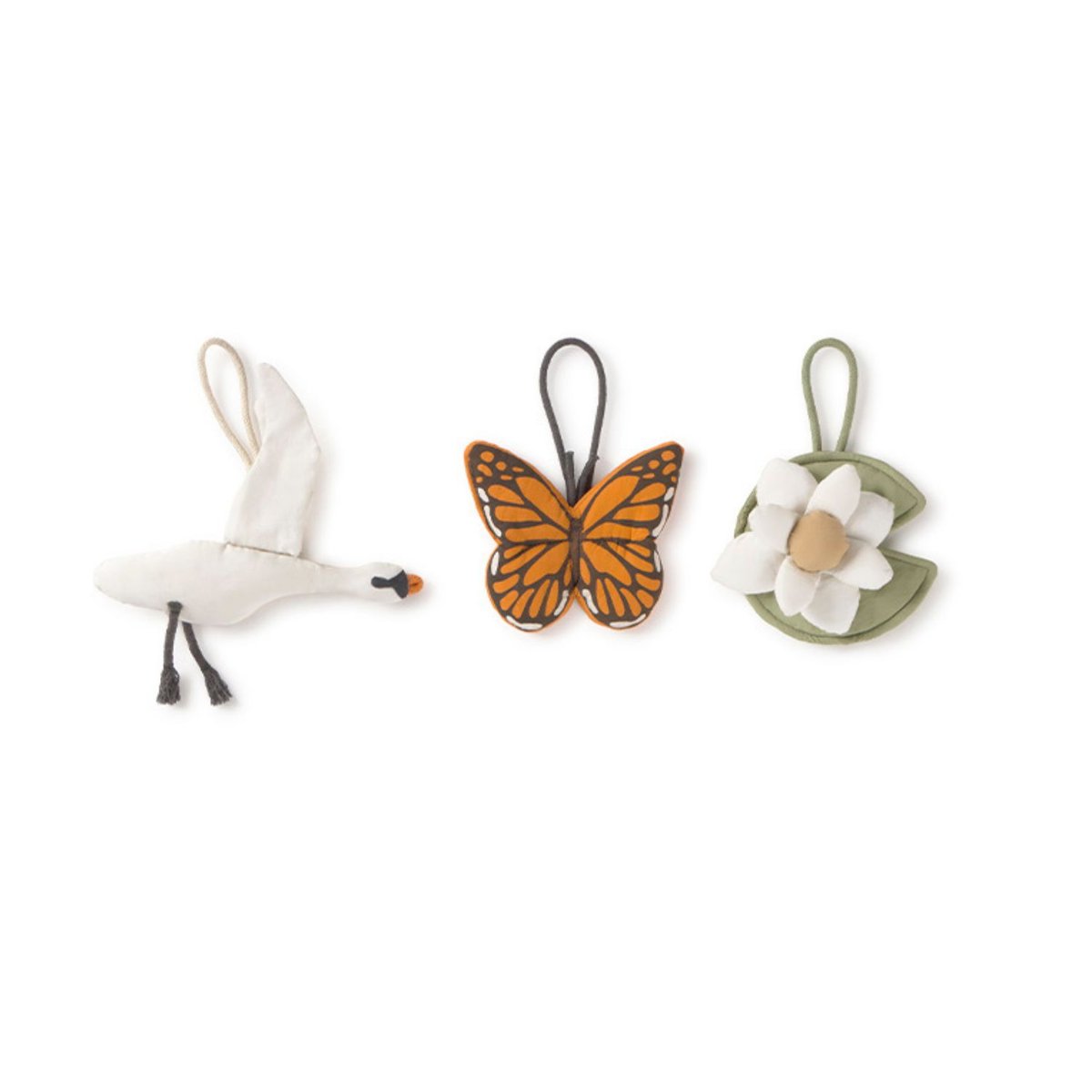 Ensemble de 3 supports pour hochets - Cygne SWAN LAKE matcha, gris foncé, naturel, orange nouveau, ivoire, miel, noir, LORENA CANALS
