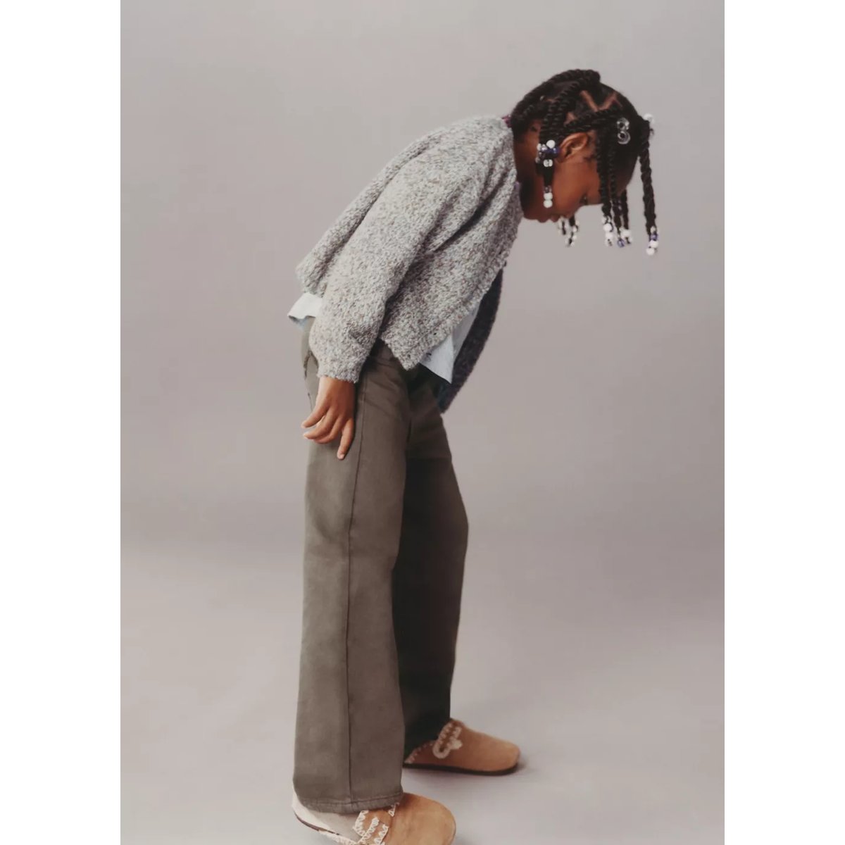 Jean wide leg avec écussons étoiles marron, MANGO BABY