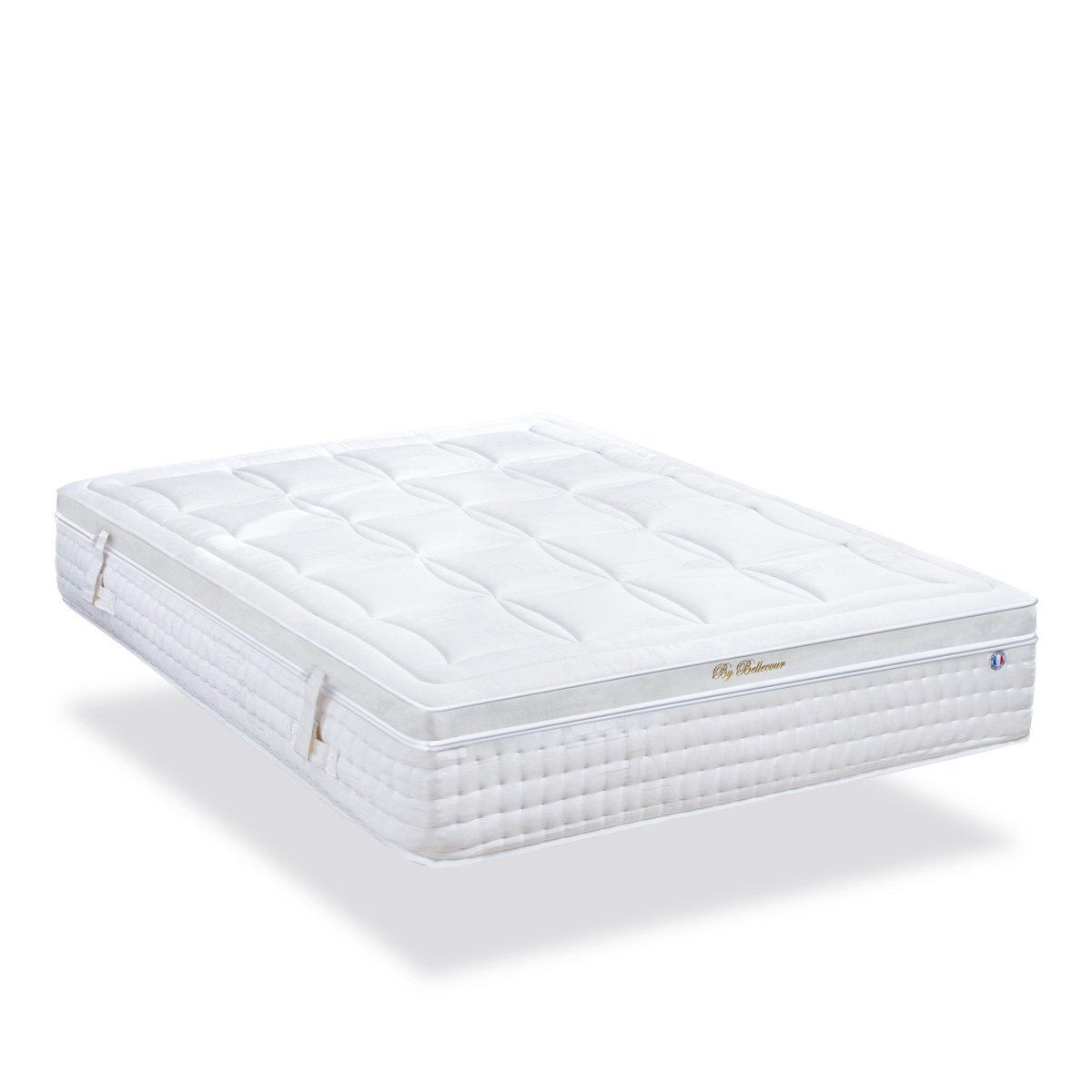 Ensemble Empereur 140x200 cm Matelas Mousse + Sommier Bois blanc, BELLECOUR