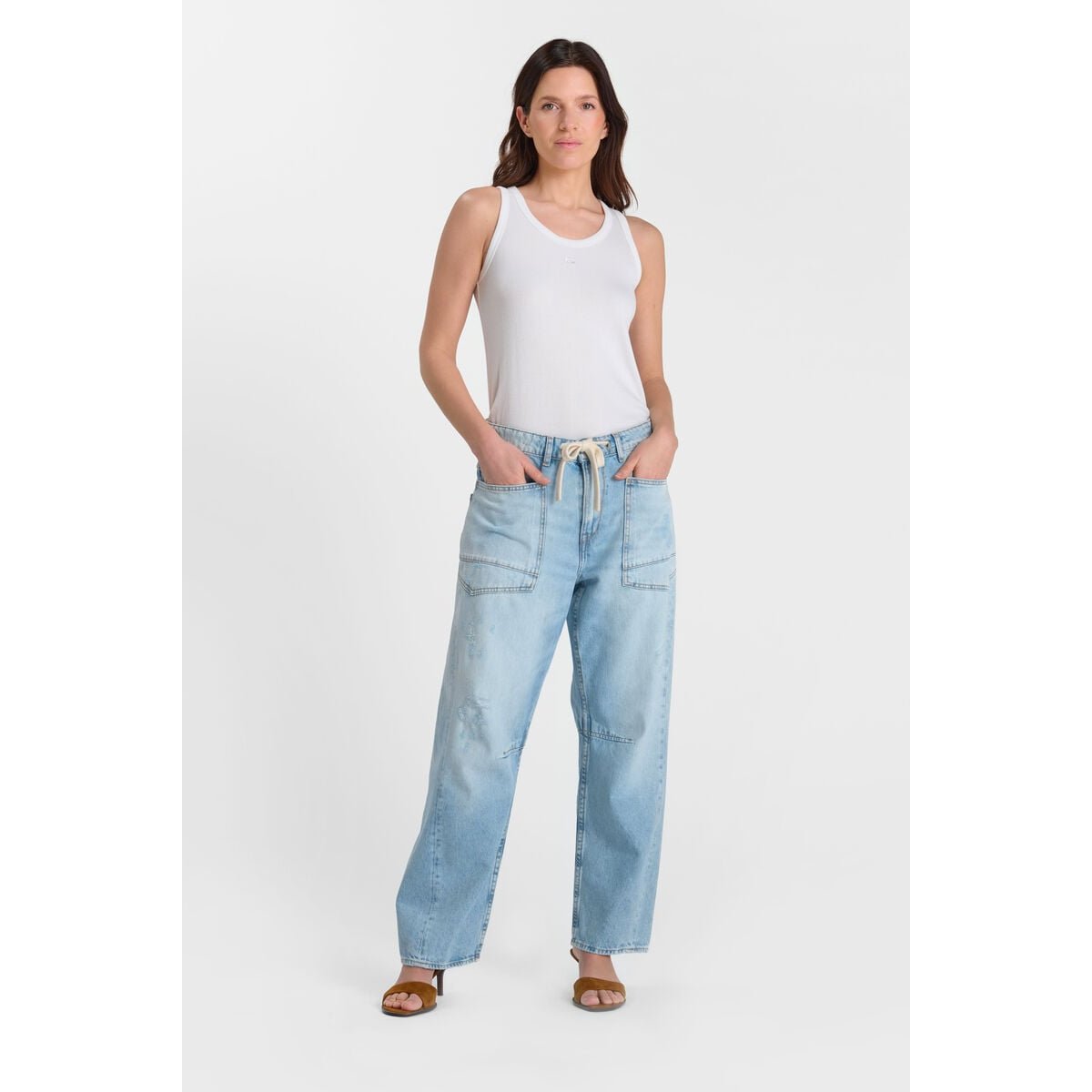 Jeans loose, large balloon , longueur 34 blue, LE TEMPS DES CERISES