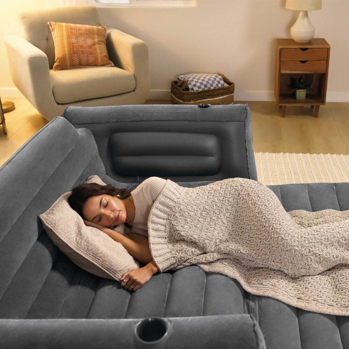 Canapé convertible gris, INTEX