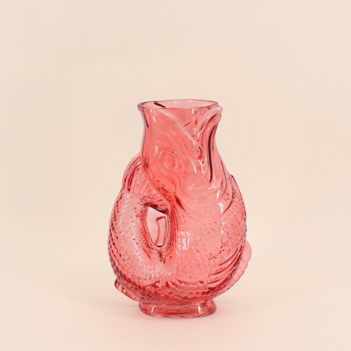 Vase forme poisson en verre, H24cm orange, KERSTEN