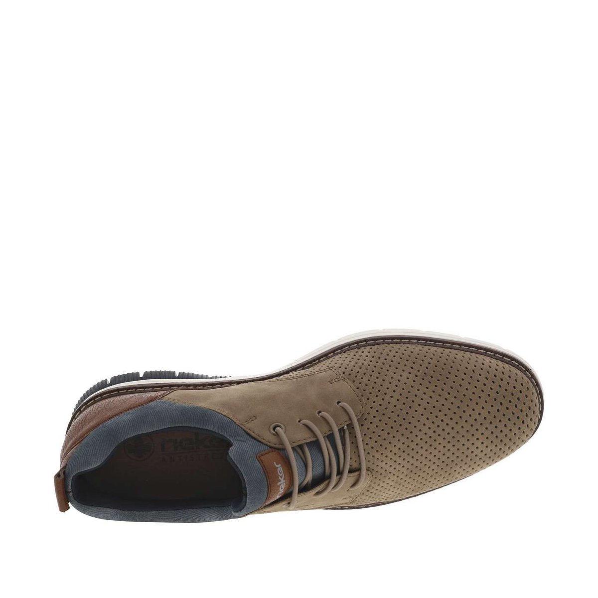 Baskets basses kaki avec lacets ronds élastiqués et décoratifs kaki, RIEKER