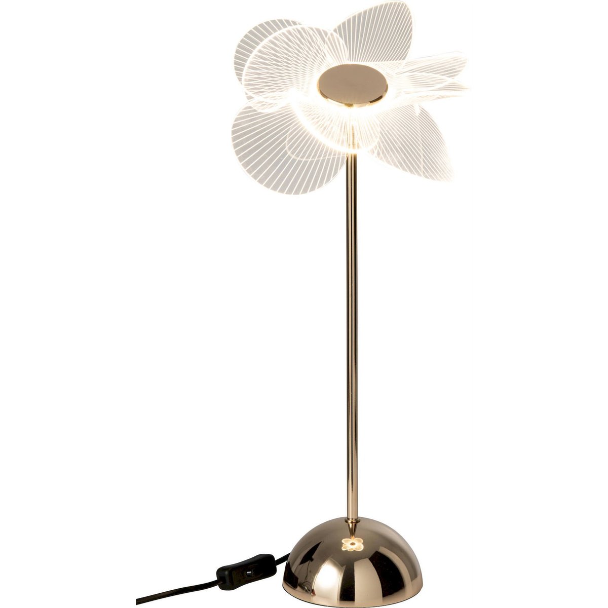 Lampe de table fleur en métal doré et blanc, RECOLLECTION