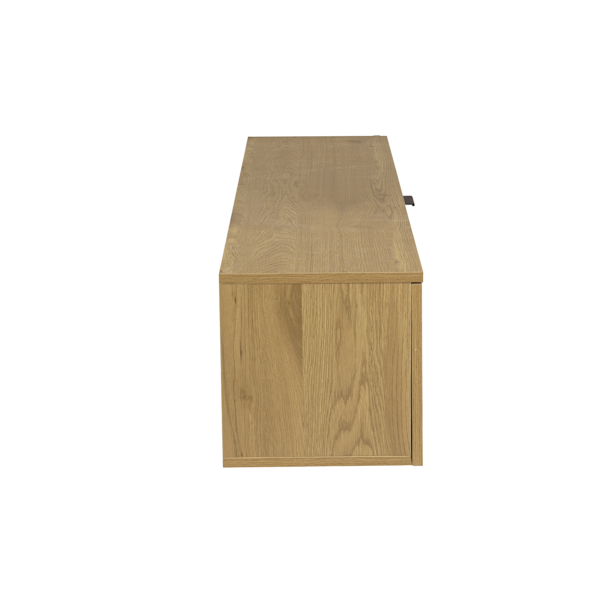 Rangement mural finition bois clair et cannage rotin 1 porte L135 cm MANILLE chêne clair, MILIBOO