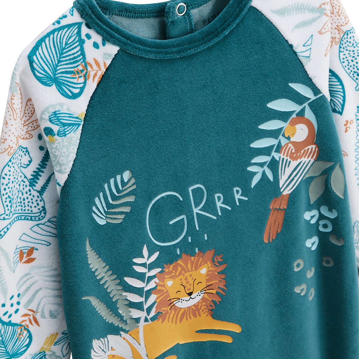 Pyjama bébé en velours Roméo bleu, PETIT BEGUIN