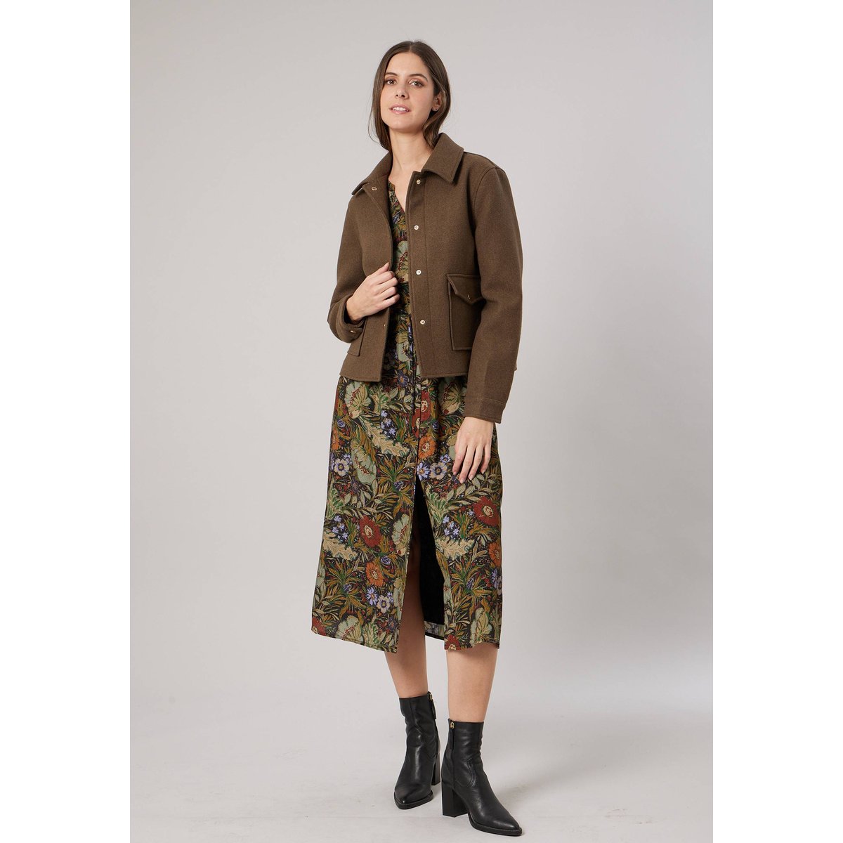 Veste courte femme  MAGNOLIA khaki, DEELUXE