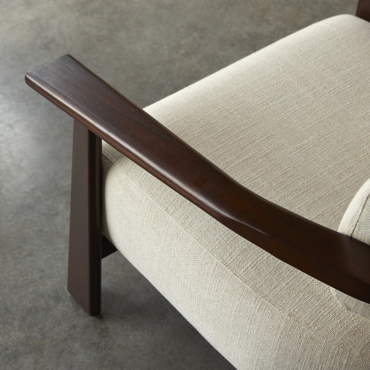 Fauteuil en Tissu massif, MATÉO marron, TIKAMOON
