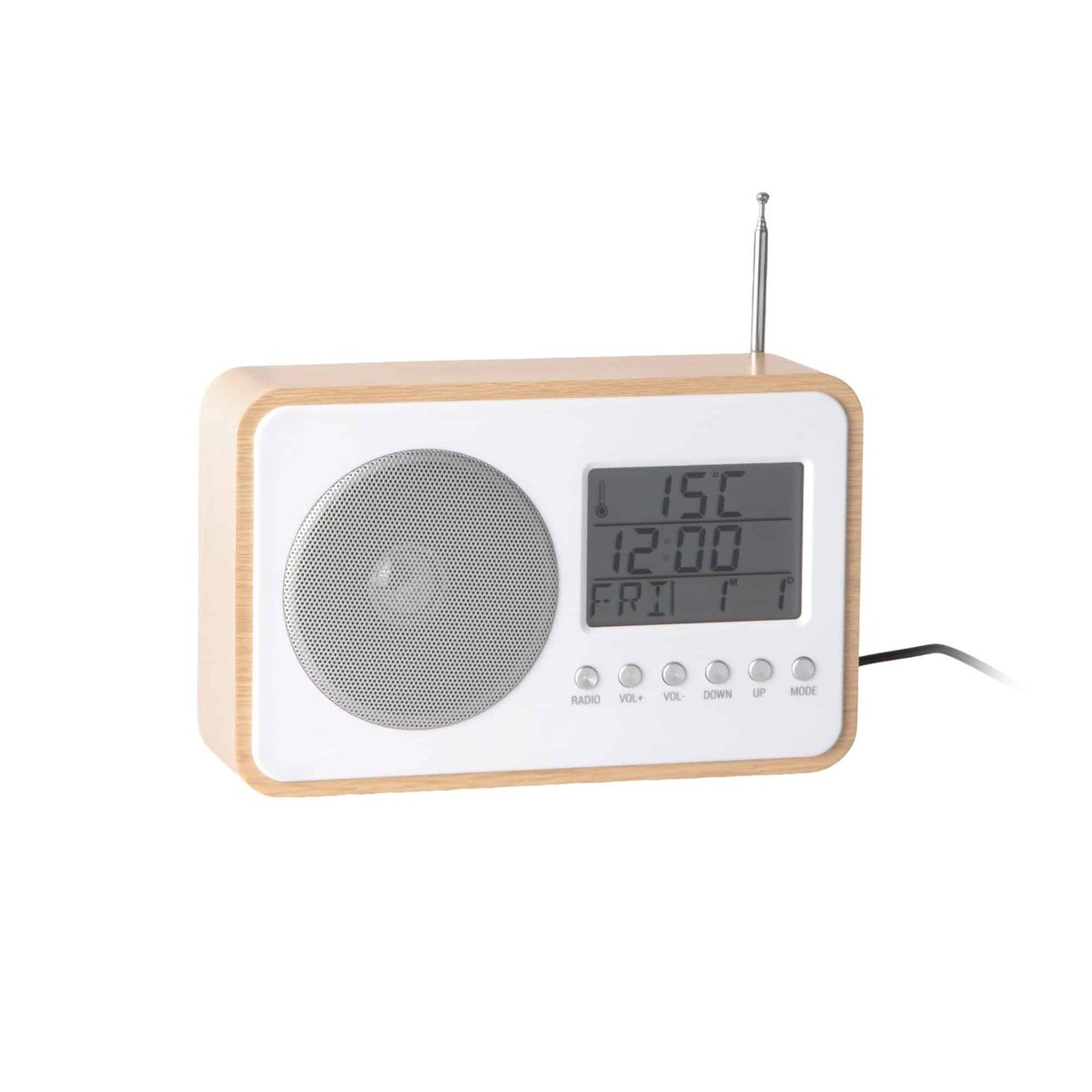 Réveil MDF FM RADIO bois clair, KARLSSON