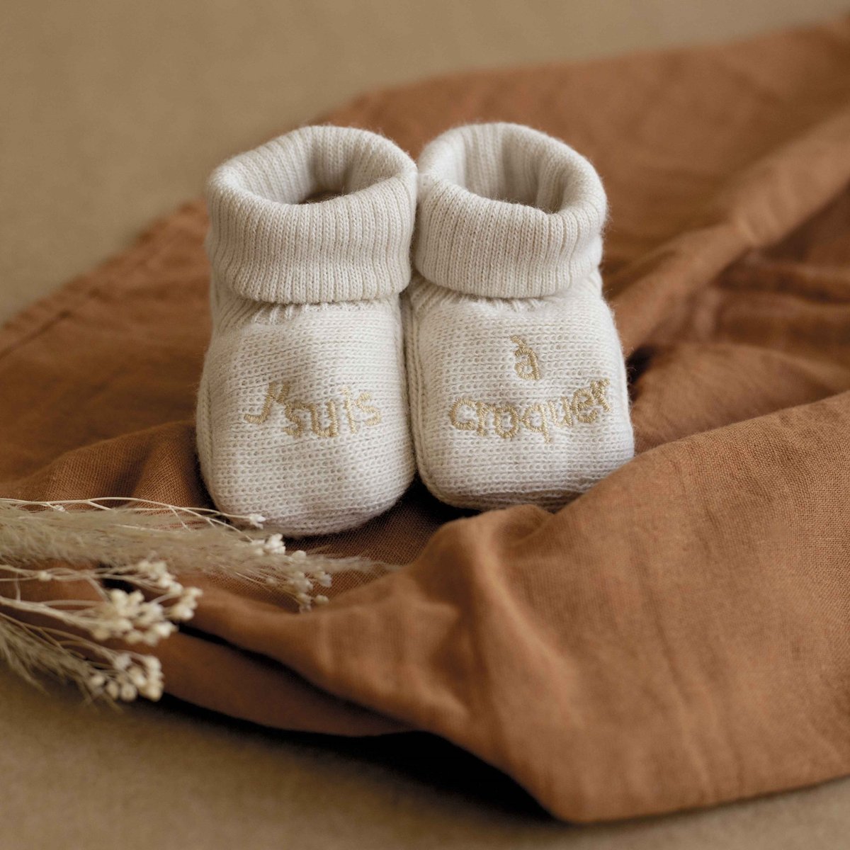 Chaussons bébé blanc, TROIS KILOS SEPT