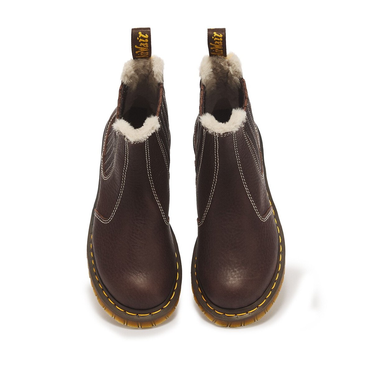 Boots chelsea 2076 Leonore II, en cuir Grizzly marron foncé, DR. MARTENS