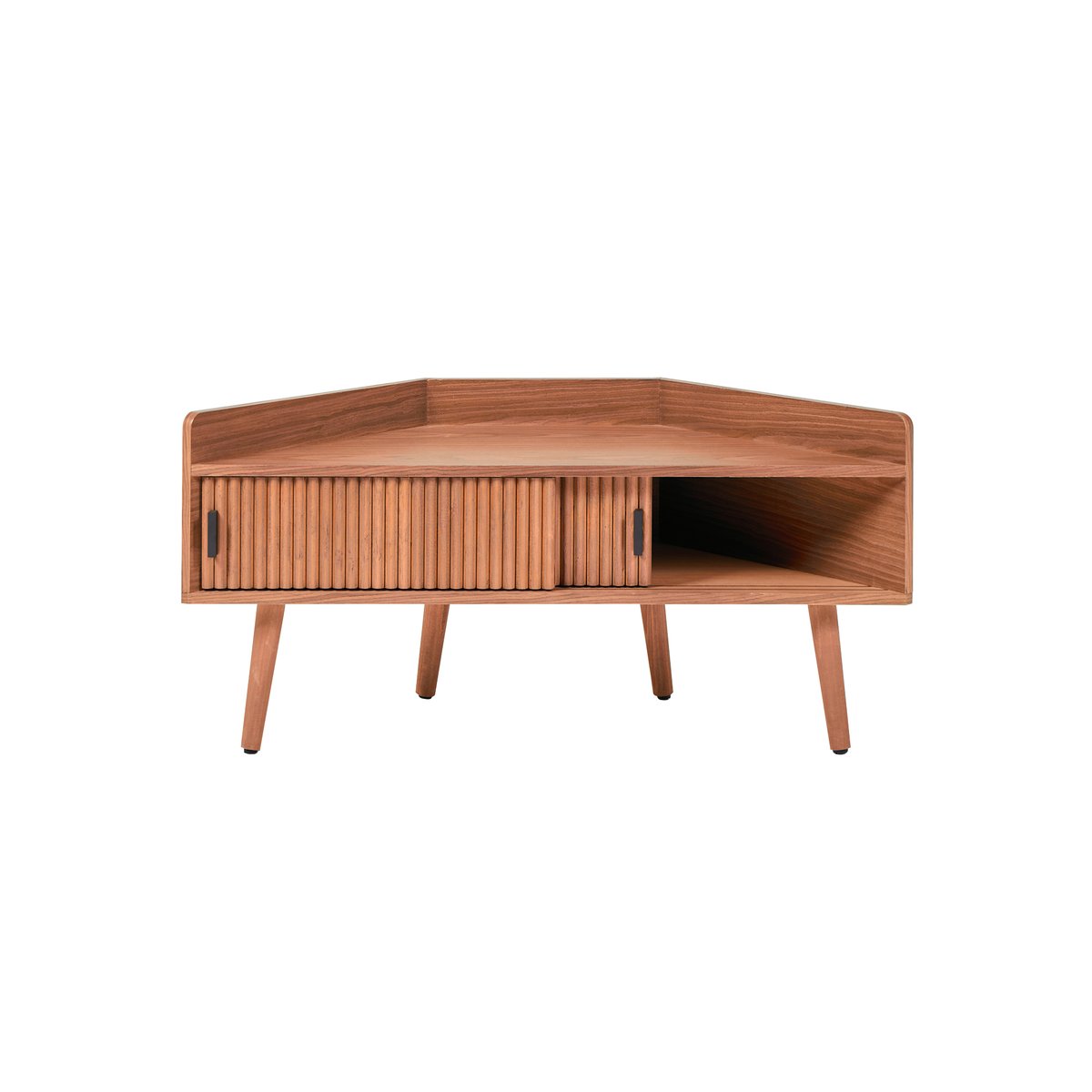 Meuble TV d'angle 2 portes, bois, TORUN marron foncé, NORDLYS