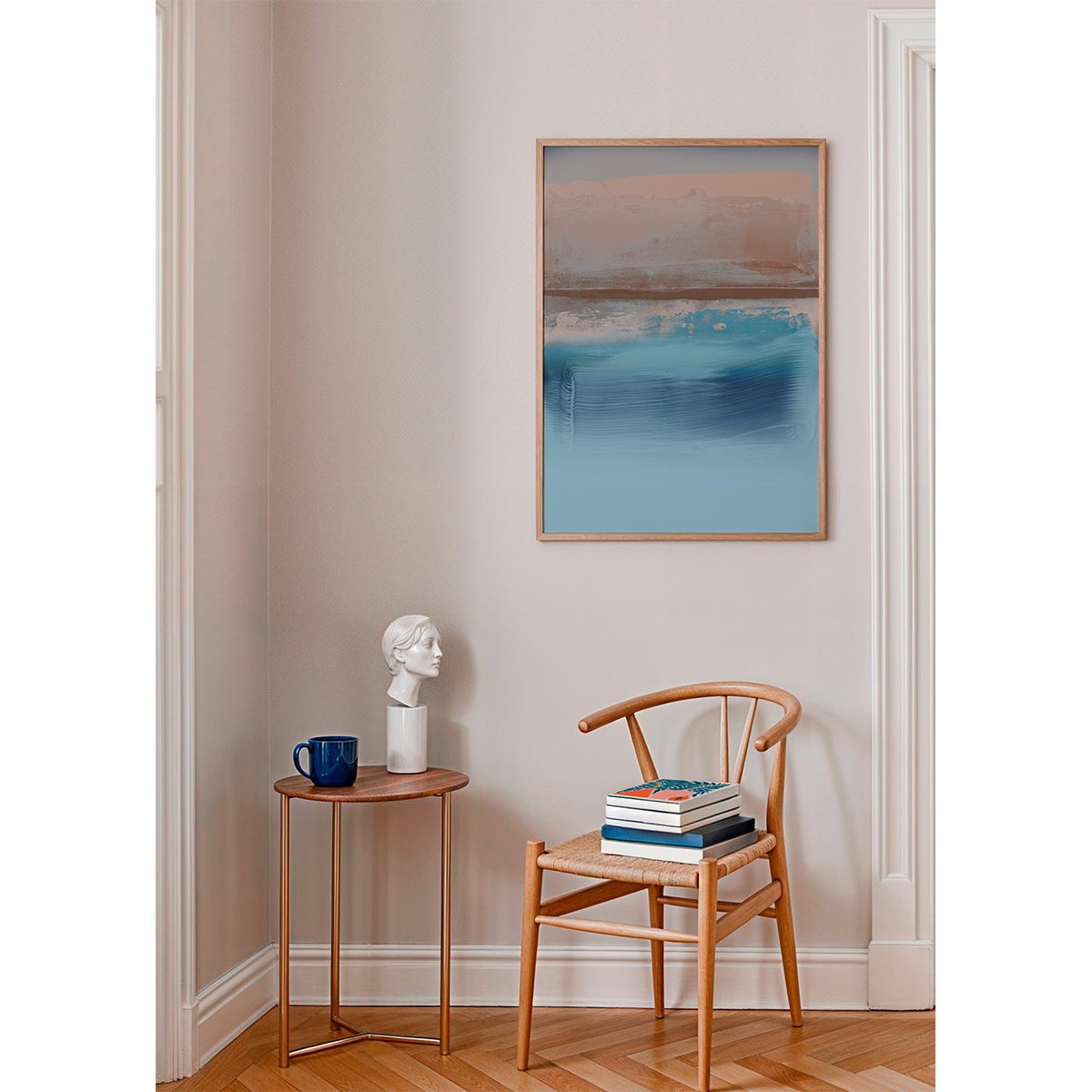 Affiche avec tableau décoratif, 50 x 70 cm orange, HANNUN