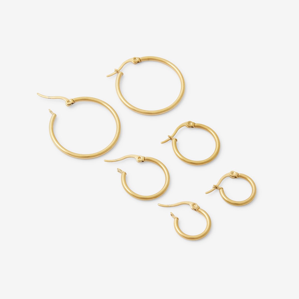 Set x3 créoles en acier inoxydable différentes tailles doré, BALABOOSTE