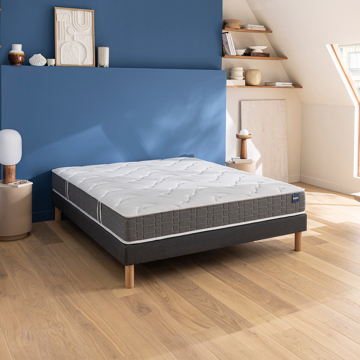 Ensemble matelas mousse HR + sommier So Good 2 blanc/gris, BULTEX