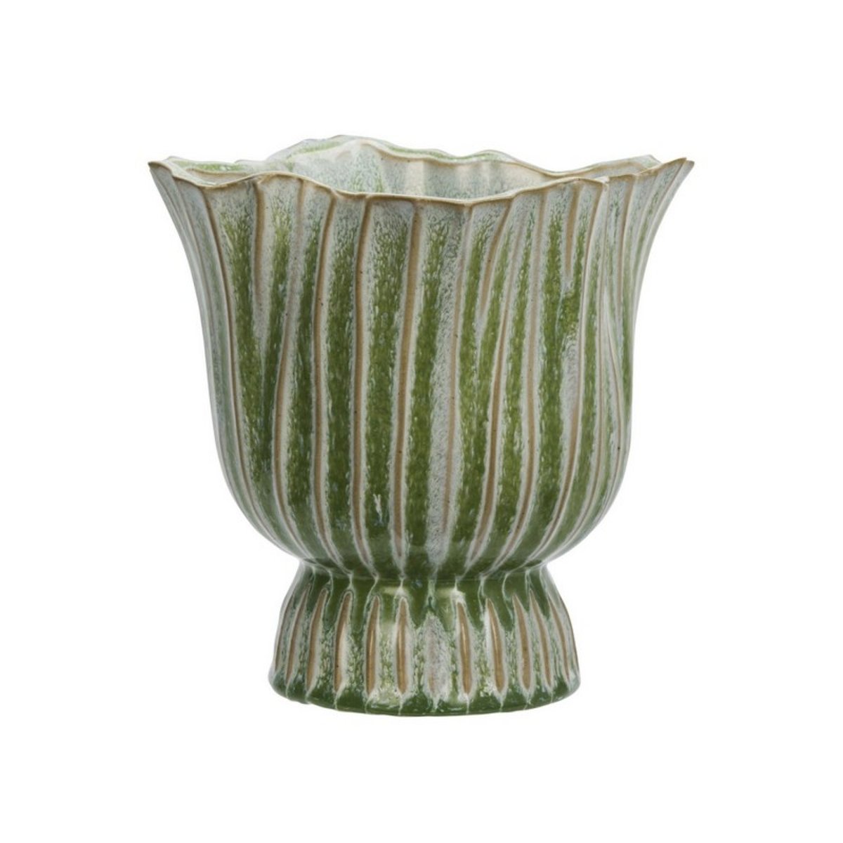Cache-pot organique grès vert, MADAM STOLTZ