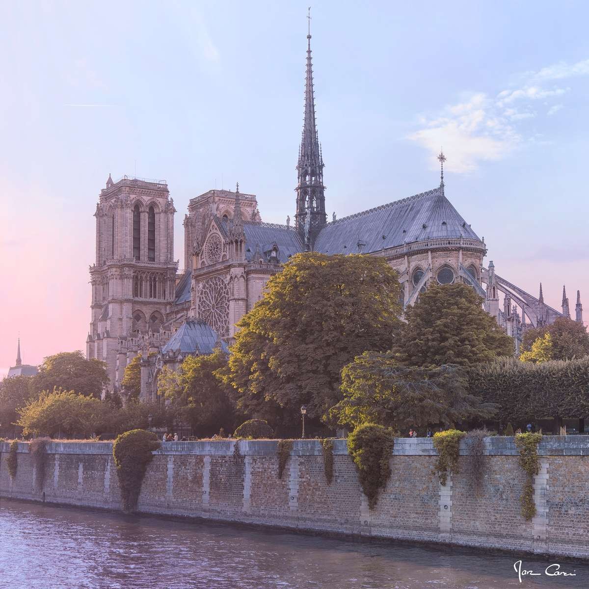 Tableau Mural Notre Dame Depuis La Seine ARCHITECTURE tableau en verre synthétique, CEANOTHE