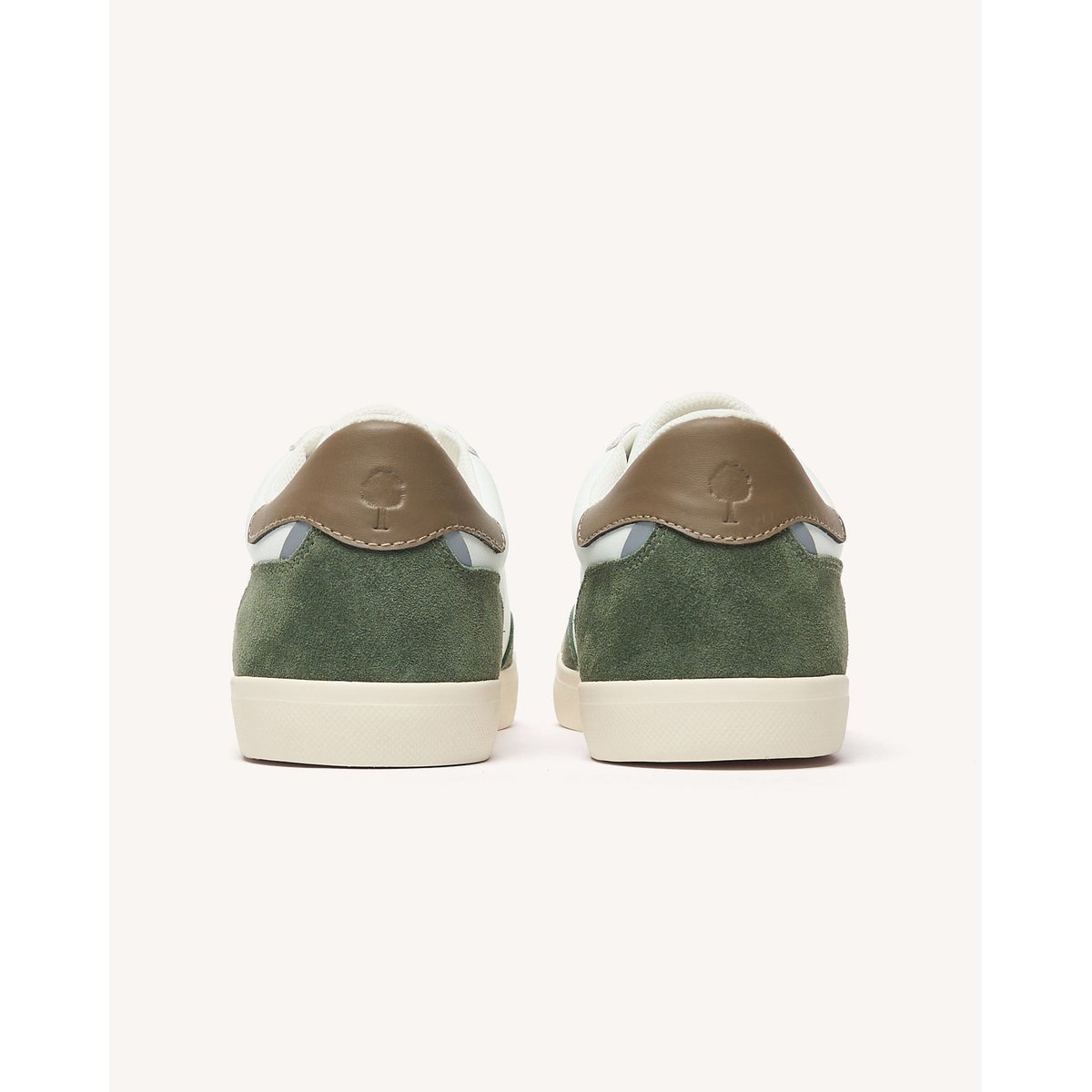 Tennis basses blanc et kaki, FAGUO