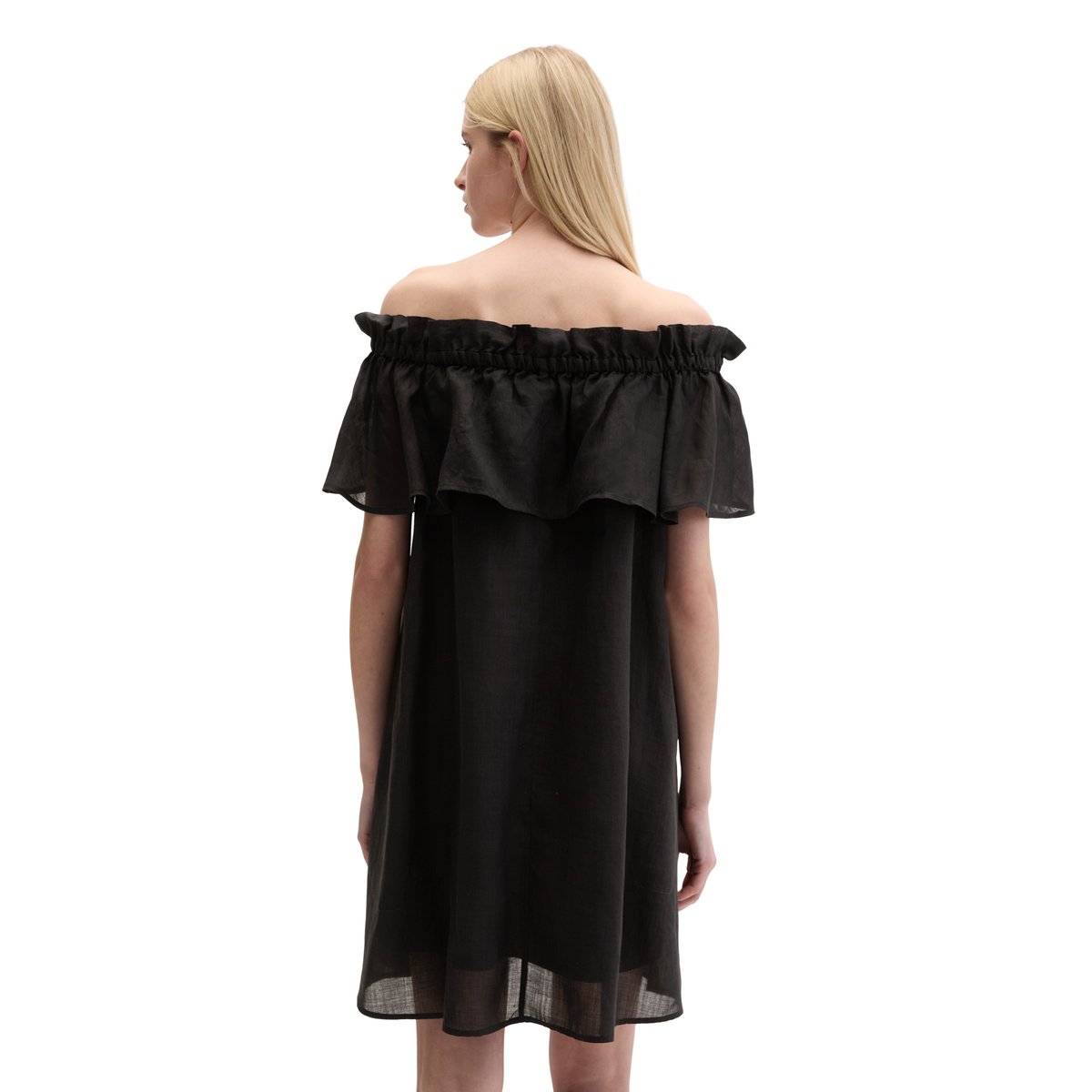 Robe Carmen loose en fibre de ramie douce noir, MARC O'POLO