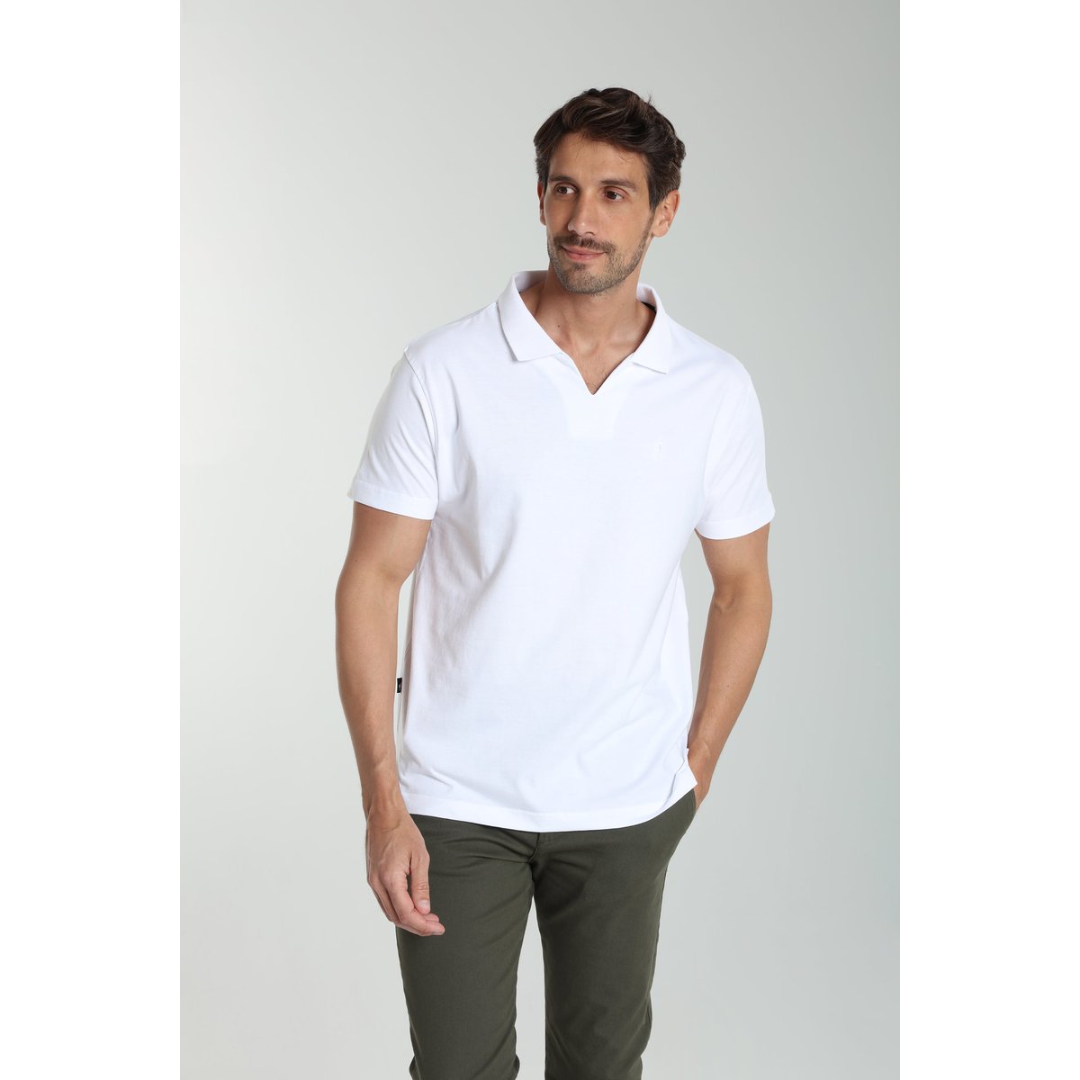 Polo manches courtes en coton PAT blanc, GENTLEMAN FARMER