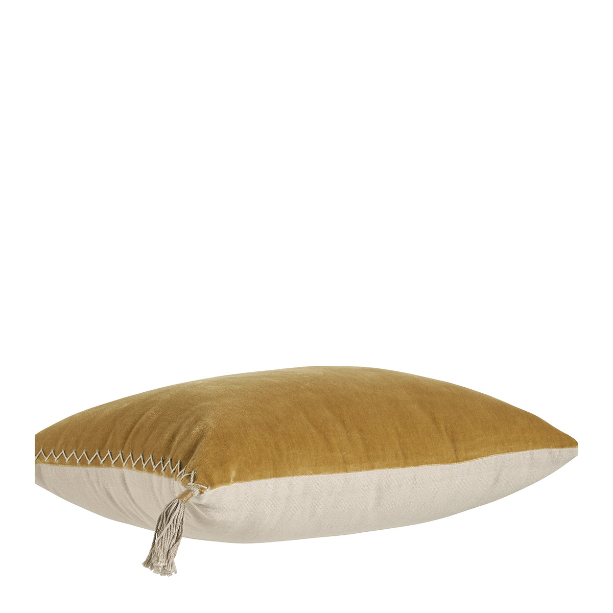 Housse de coussin en velours de coton safran, BLANC D’IVOIRE